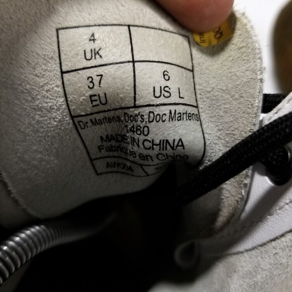 Dr. Martens 1460 Smooth Leather Platform High Top Boots 6 White 90s Grunge Y2k - Picture 10 of 10